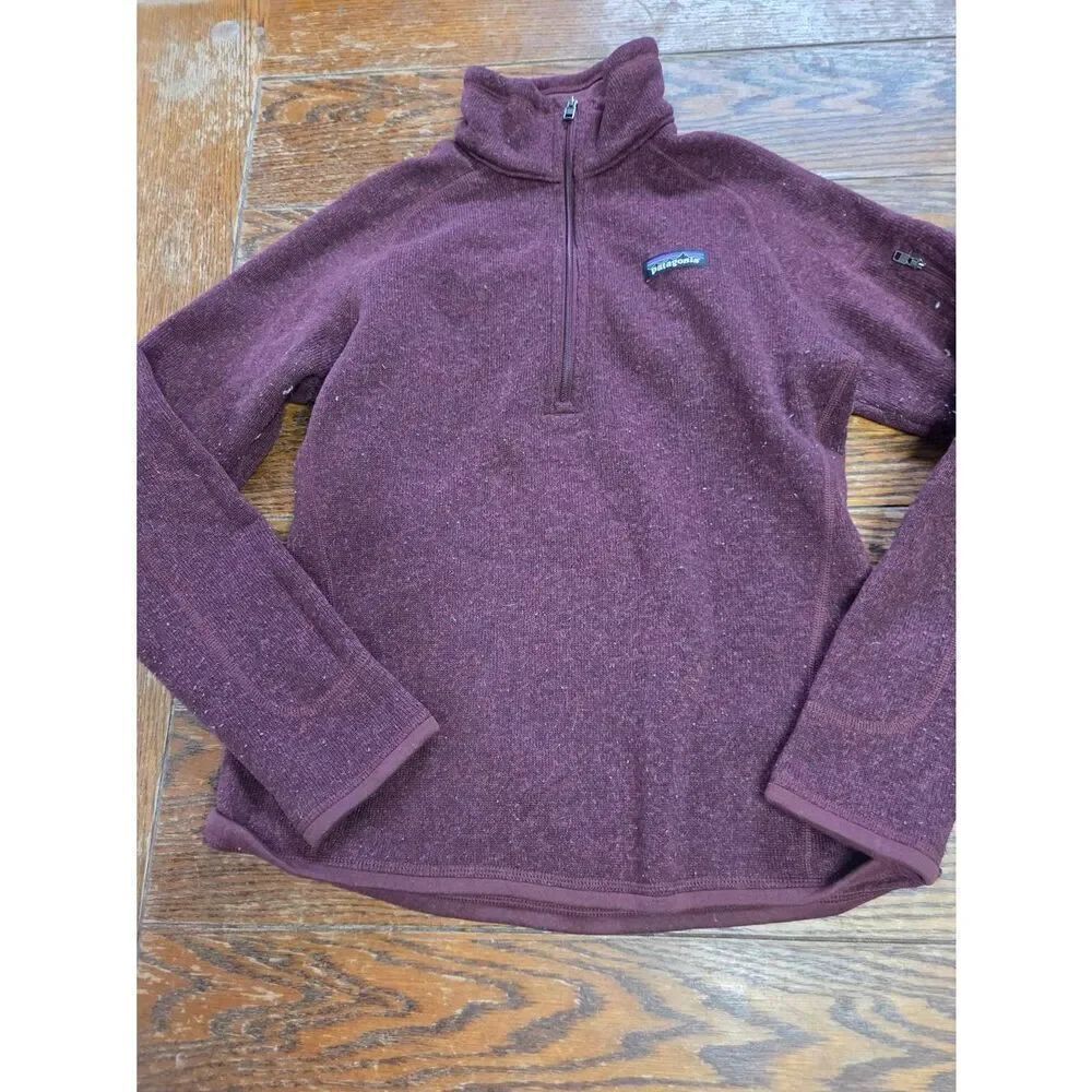 Patagonia Better Sweater Women's Purple 1/4 Zip Pullover in dark currant/wine s